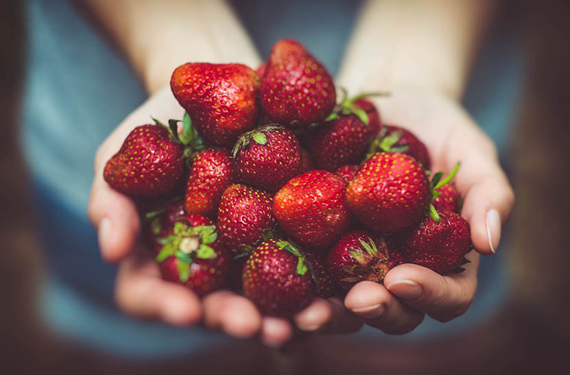 Handful of Fresh Strawberries